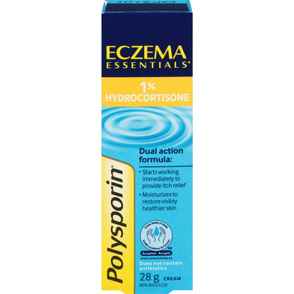Polysporin Eczema Essentials 1% Hydrocortisone Anti Itch Cream 28 g front package