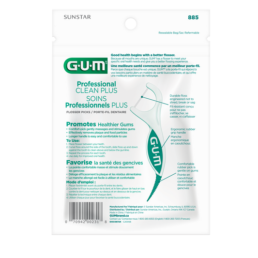 GUM DualTechnique 2-IN-1 Flossers, Fresh Mint, 50 count