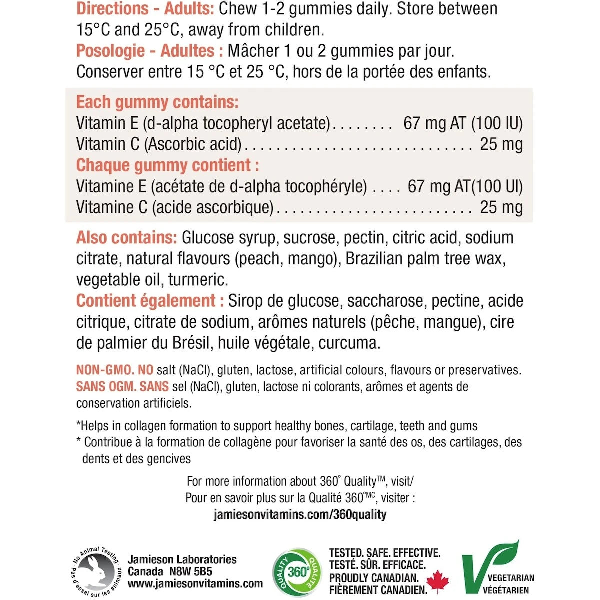 Jamieson Advanced Probiotic + Vitamin C, D, B12, and Zinc product detail