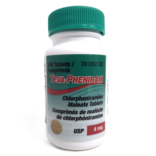 Teva-Pheniram 100 Tablets 4 mg - Default Title - product image 1