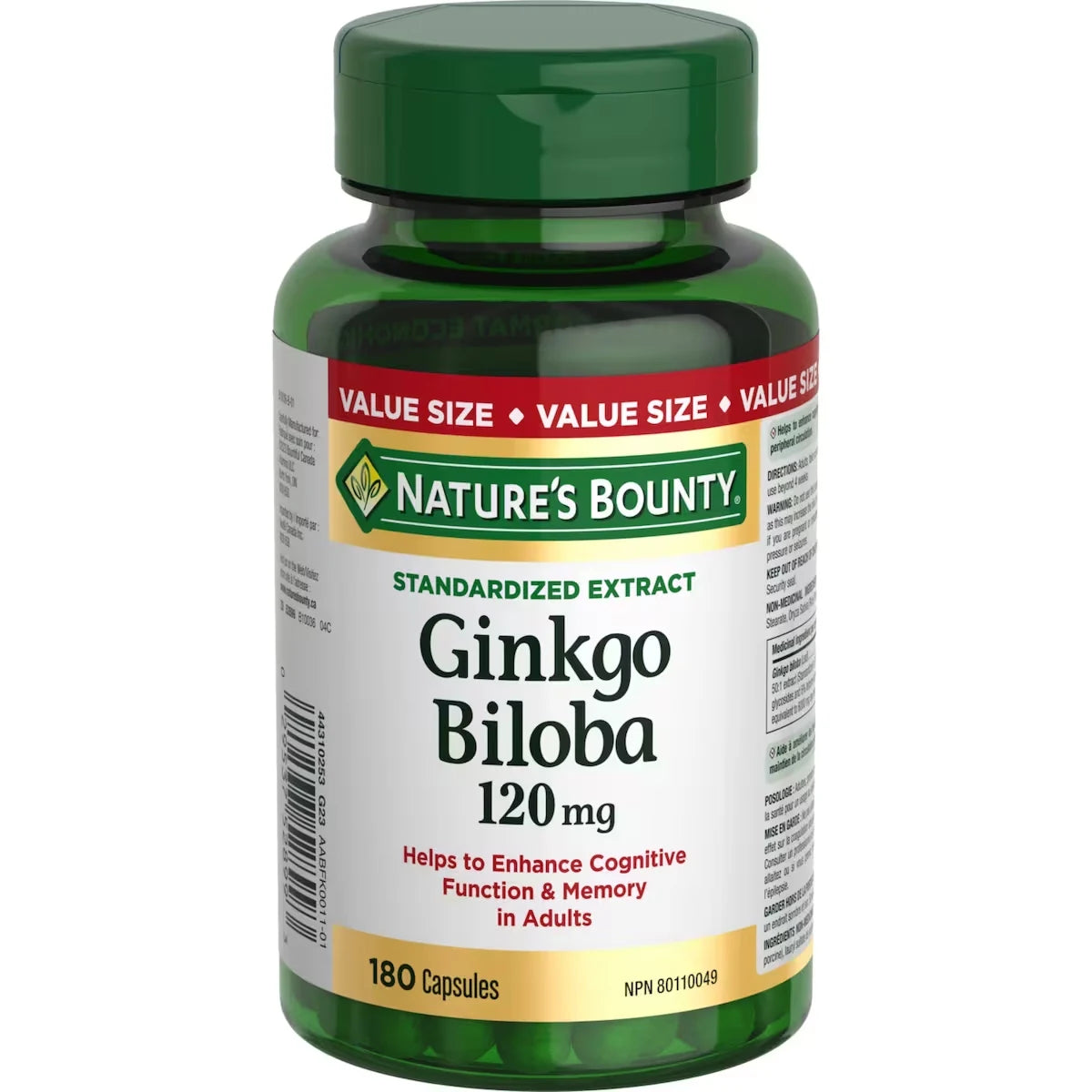 Natures Bounty Gingko Biloba, 120 mg, Value Size, 180 Capsules product image