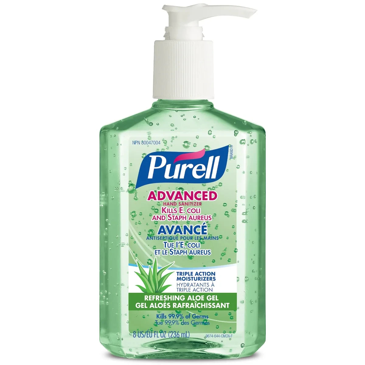 Purell Advanced Hand Sanitizer Refreshing Aloe Gel front package