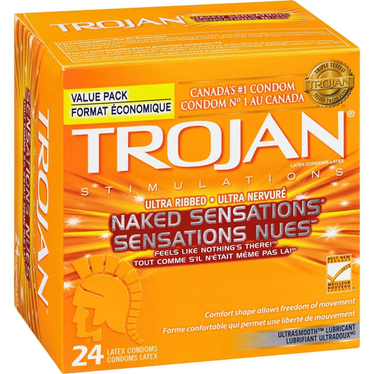 Trojan Naked Sensations Ultra Ribbed Lubricated Condoms product detail