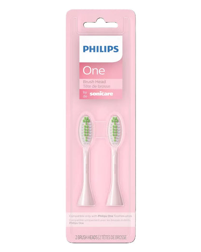 Philips One by Sonicare 2pk Brush Heads, Pink BH1022/20 front package