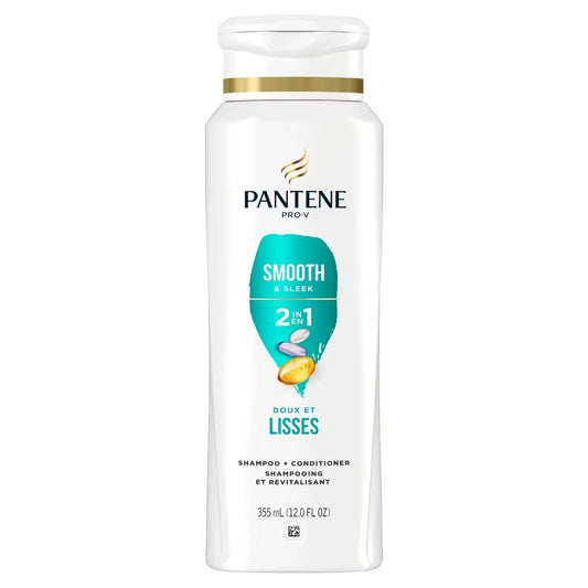 Pantene Smooth & Sleek 2in1 Shampoo and Conditioner, 355 mL product image