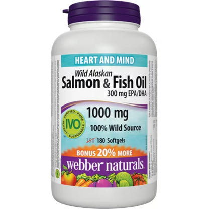 Webber Wild Alaskan Salmon & Fish Oil 300 mg EPA/DHA 1000 mg front package