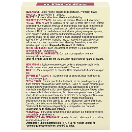 Senokot Natural Laxative 10ct 10 count product detail