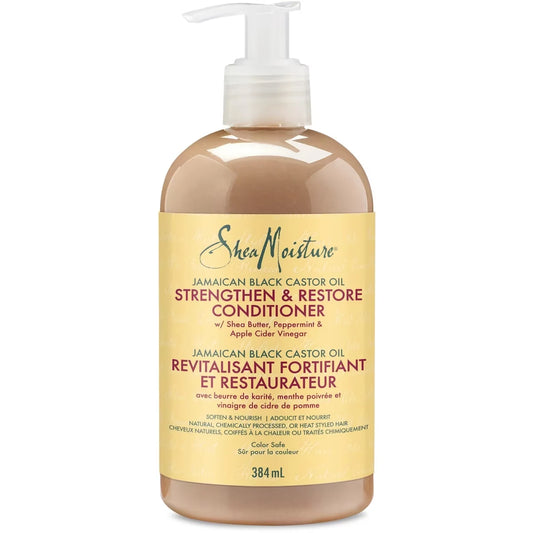 Shea Moisture SheaMoisture Jamaican Black Castor Oil Strengthen & Restore conditioner For Damaged Hair with Shea Butter front package