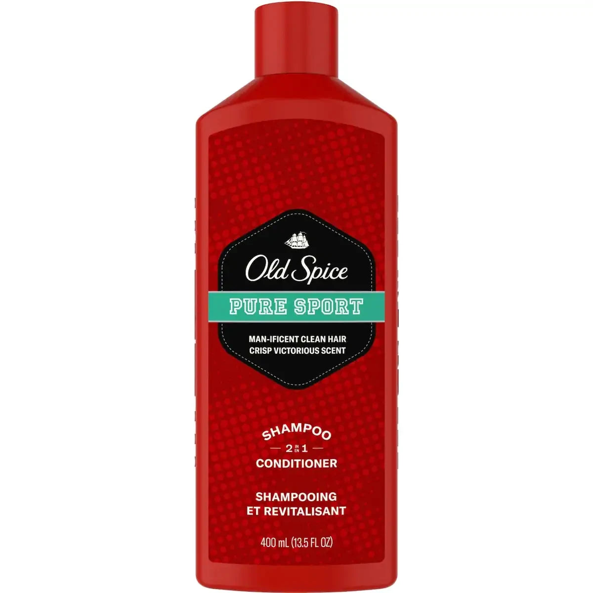 Old Spice Pure Sport 2in1 Shampoo and Conditioner for Men, 400 mL front package