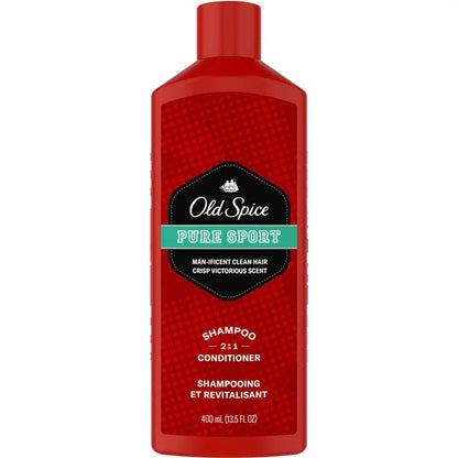 Old Spice Pure Sport 2in1 Shampoo and Conditioner for Men, 400 mL front package