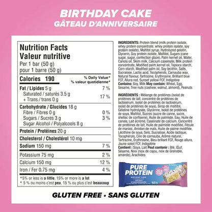 Pure Protein Bars, Birthday Cake, Gluten Free Snack Bar product detail