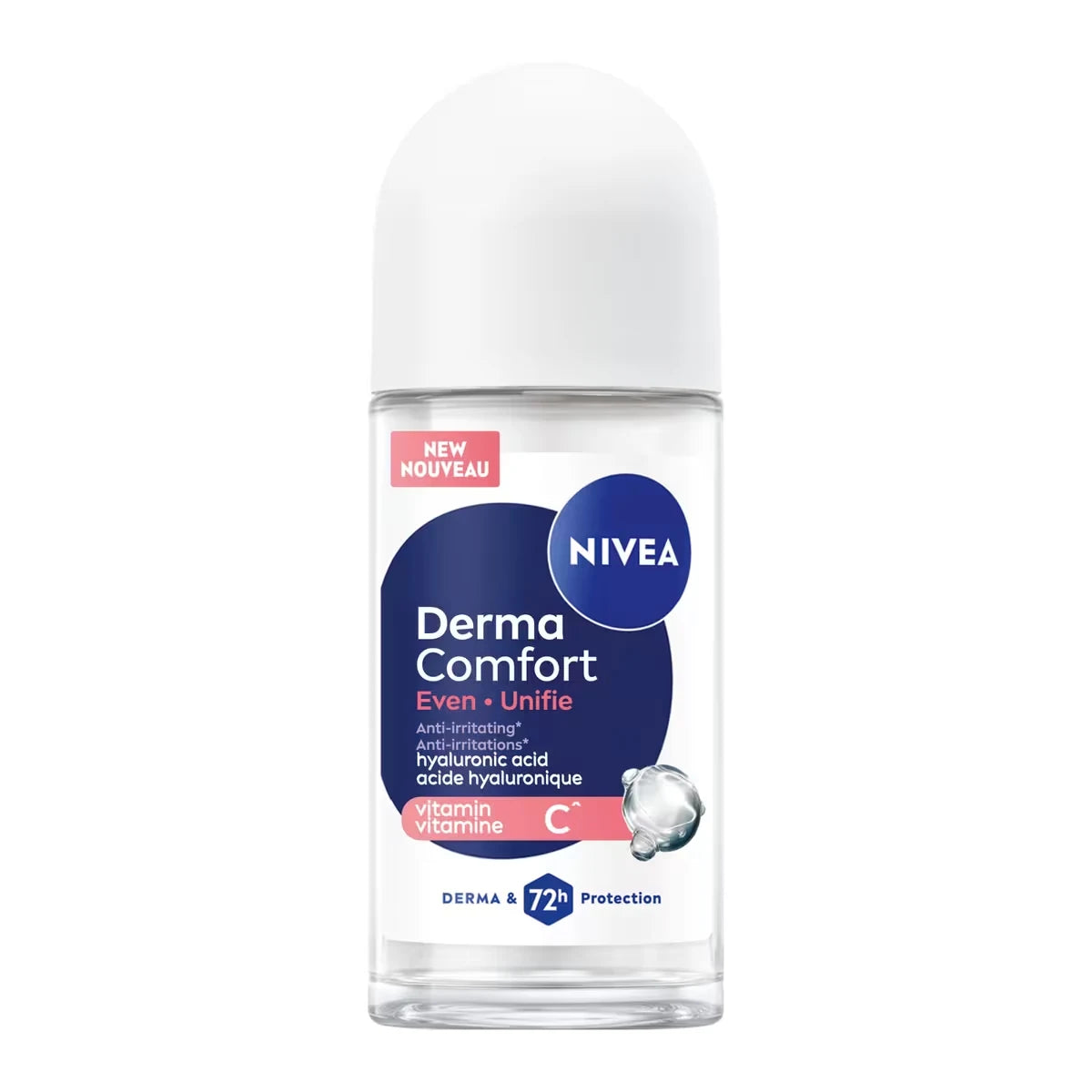 Nivea Derma Comfort Even Roll On Antiperspirant, 72-Hour Protection front package