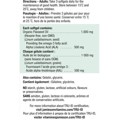 Jamieson Flax 1,000 mg product detail