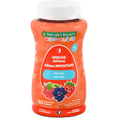 Natures Bounty KIDS Immune Defense With Zinc front package