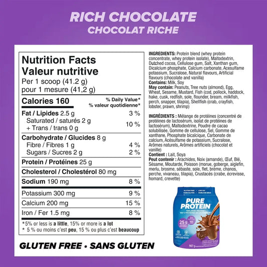 Pure Protein Powder, Rich Chocolate Whey Powder, Great for Shakes product detail