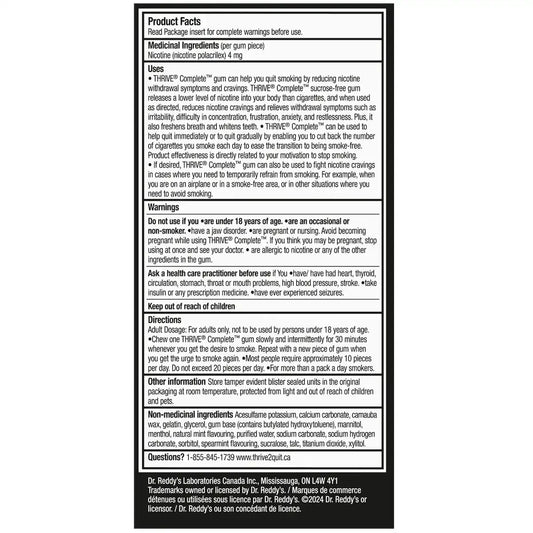Thrive Complete 4mg, Gum, Spearmint product detail