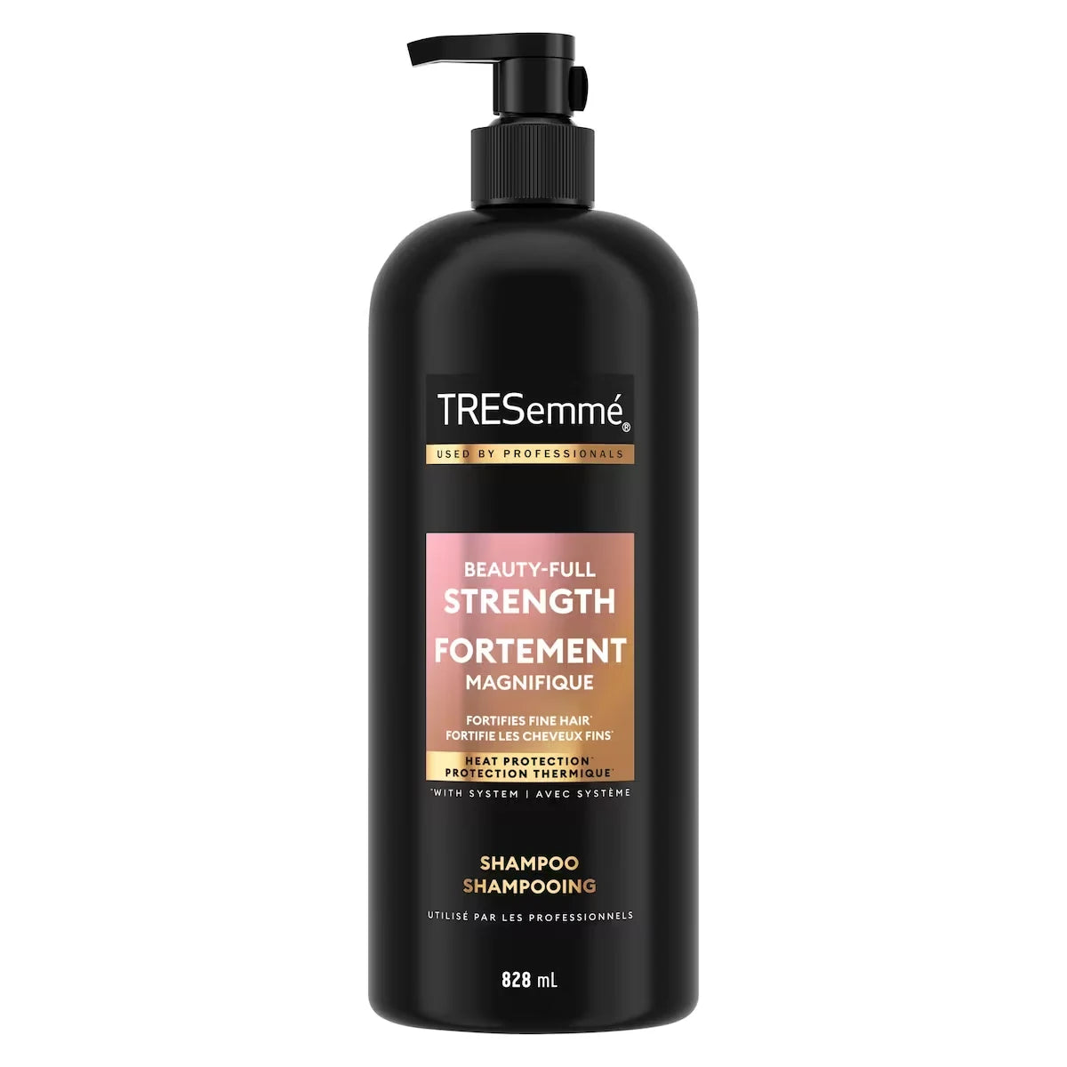 TRESemmé Beauty-Full Strength Shampoo for fine hair + Biotin & Fortimax formulated with Pro Style TechnologyTM front package
