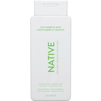Native Body Wash Cucumber & Mint 510g front package