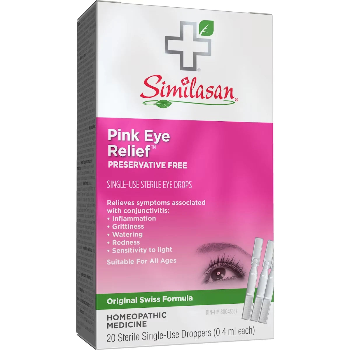 Similasan Pink Eye ReliefTMMonodose 20 x 0.45ml front package