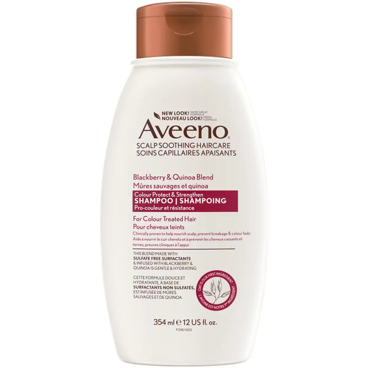 Aveeno Blackberry & Quinoa Color-Protecting Shampoo front package