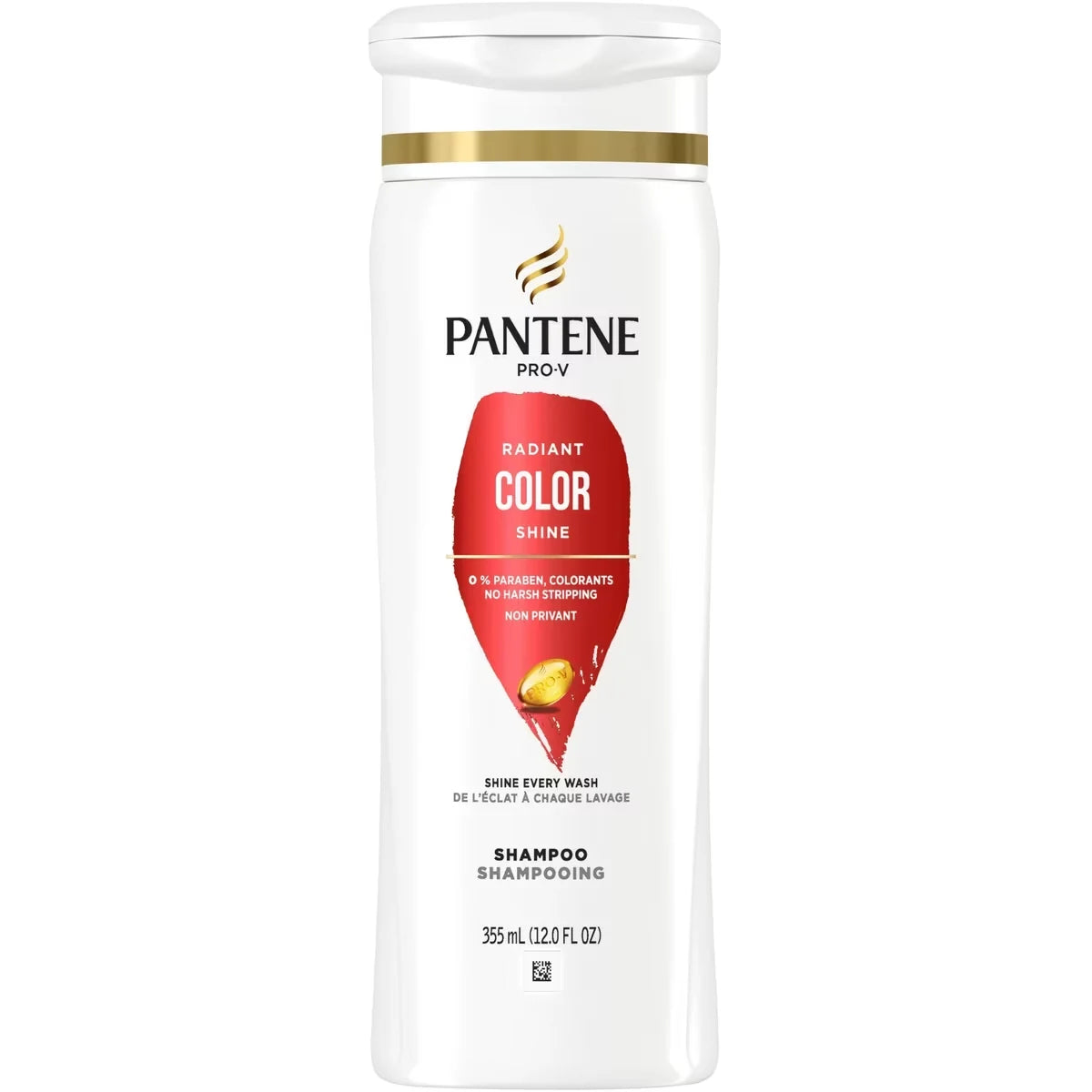 Pantene PRO-V Radiant Color Shine Shampoo, 12.0oz/355mL front package