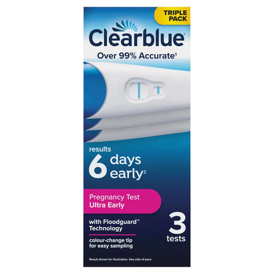 Clearblue Ultra Early Pregnancy Test Kit, Early Detection at Home Pregnancy Test, 3 Tests front package