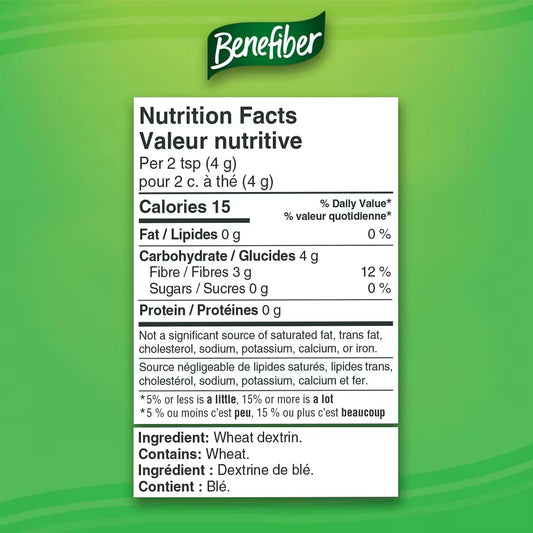 Benefiber Prebiotic Dietary Fibre Powder, Daily Fibre, 248 g product detail