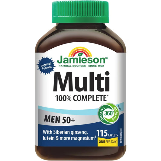 Jamieson 100% Complete Multivitamin for Men 50+ 115 ct 115 count front package