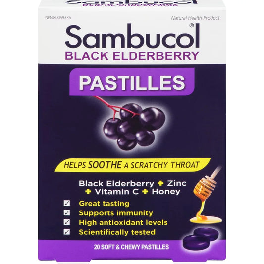 Sambucol Black Elderberry Pastilles front package