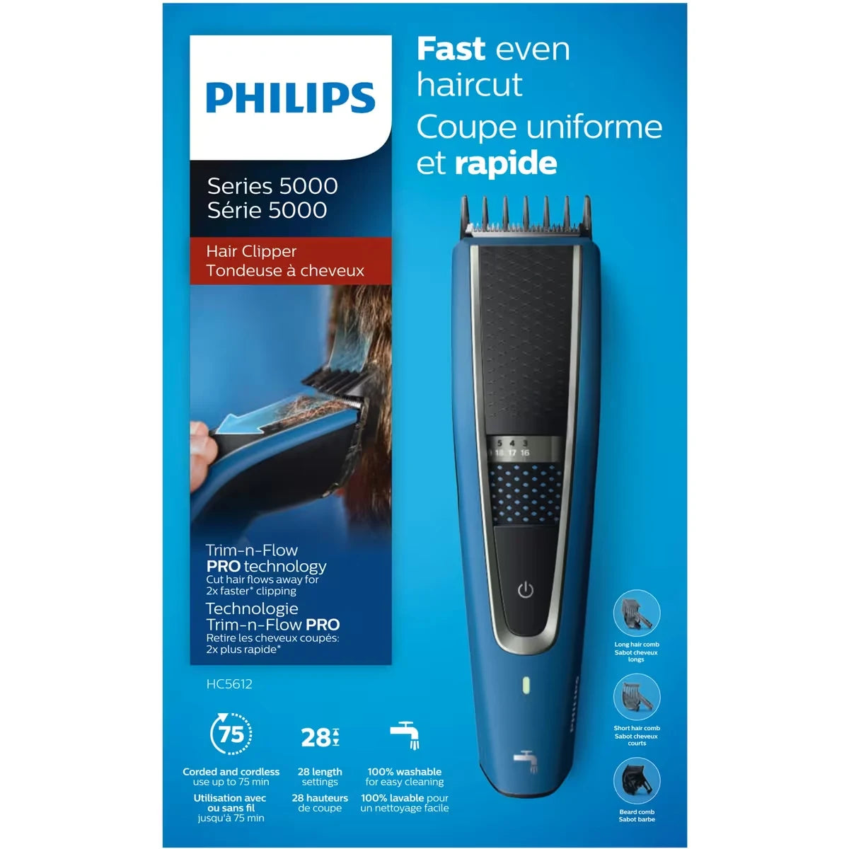 Philips Hairclipper 5000 Washable hair clipper HC5612/15 product detail