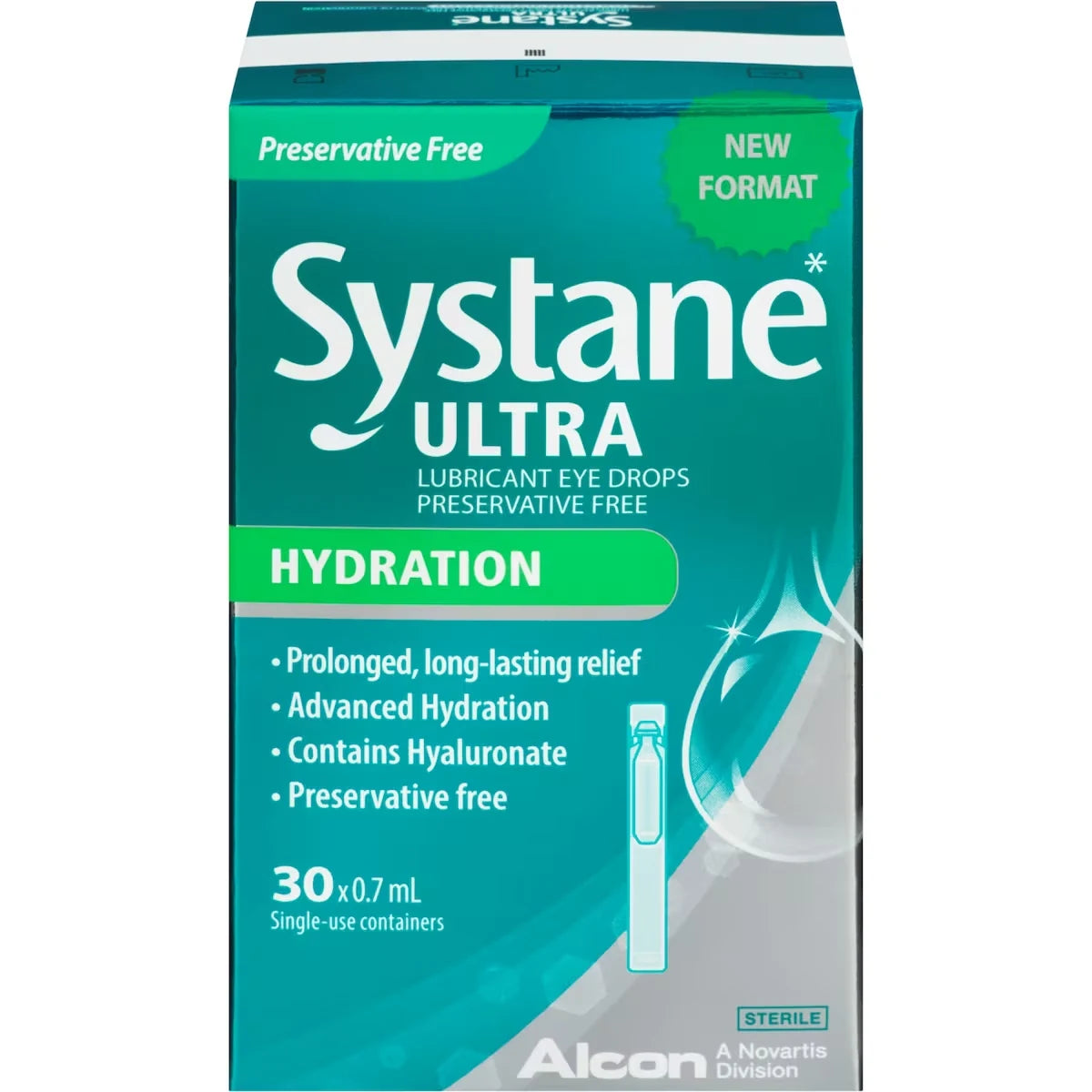 Systane Ultra Hydration Preservative Free Lubricant Eye Drops front package