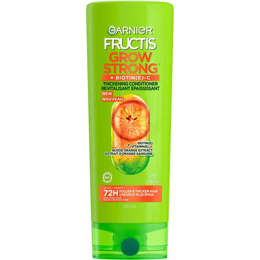Garnier Fructis Grow Strong Thickening Conditioner, Thickens Fine Hair, with Vitamin C front package