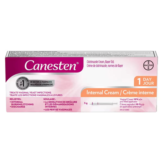Canesten 1 Day Internal Cream for Yeast Infection, 1 Treatment front package