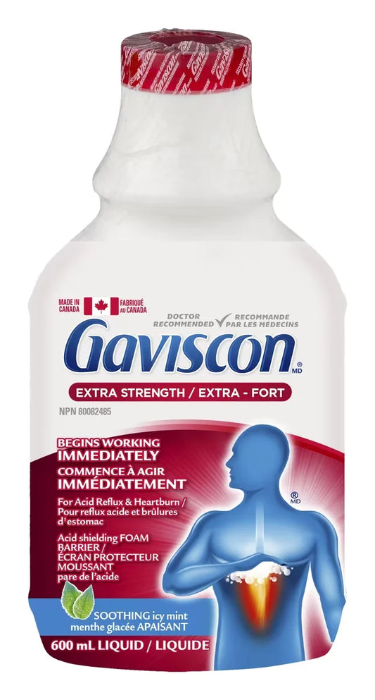 Gaviscon Extra Strength Liquid Soothing Icy Mint front package