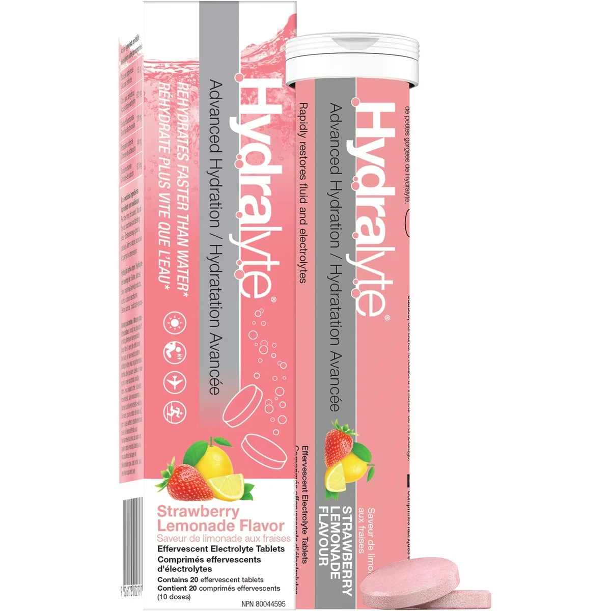 Hydralyte Effervescent Electrolyte Tablets, Strawberry Lemonade product image