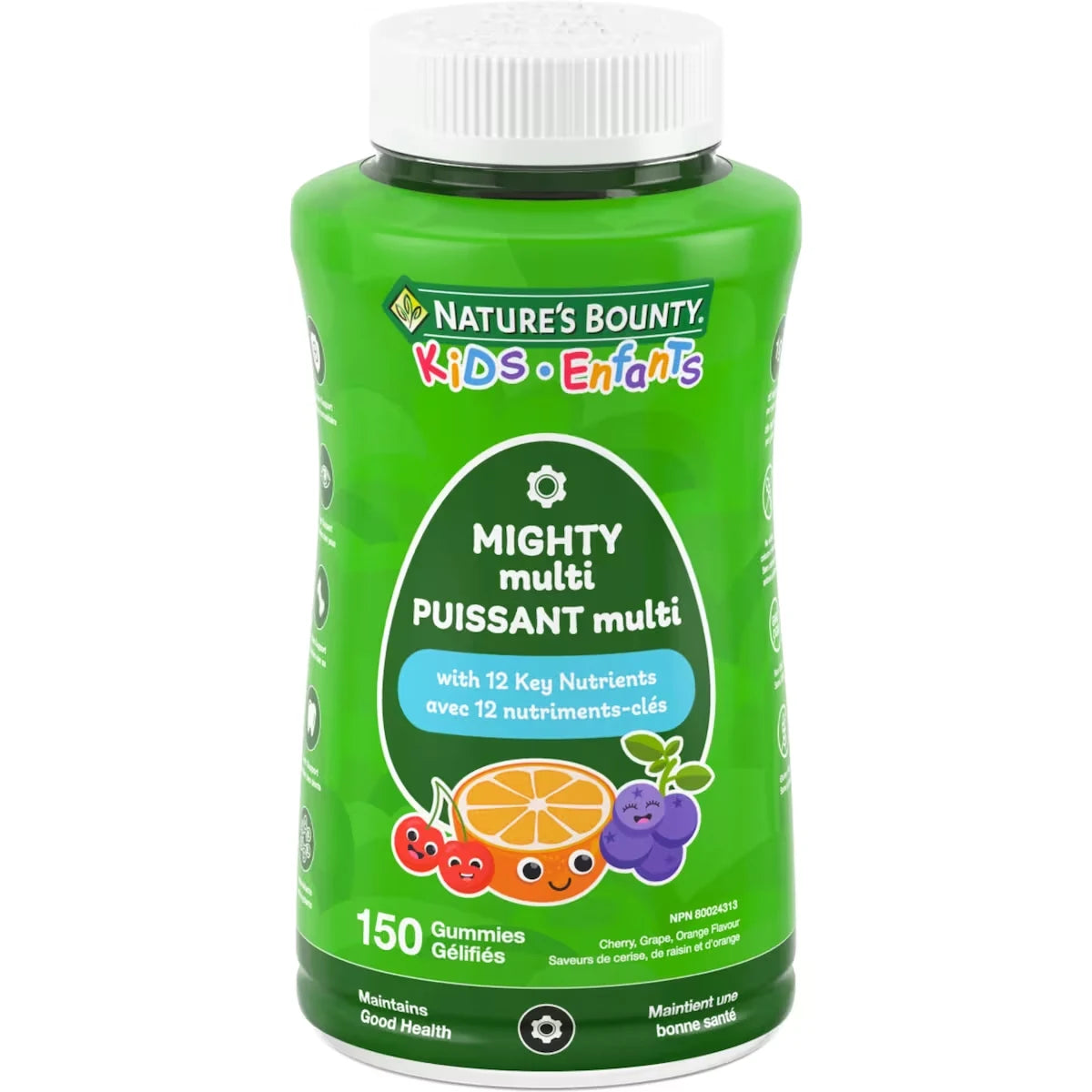 Natures Bounty KIDS Mighty Multi, Only 1g Sugar Per Gummy 150 g front package