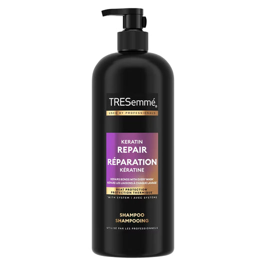 TRESemmé Keratin Repair Shampoo for damaged hair Bond Plex formulated with Pro Style TechnologyTM front package