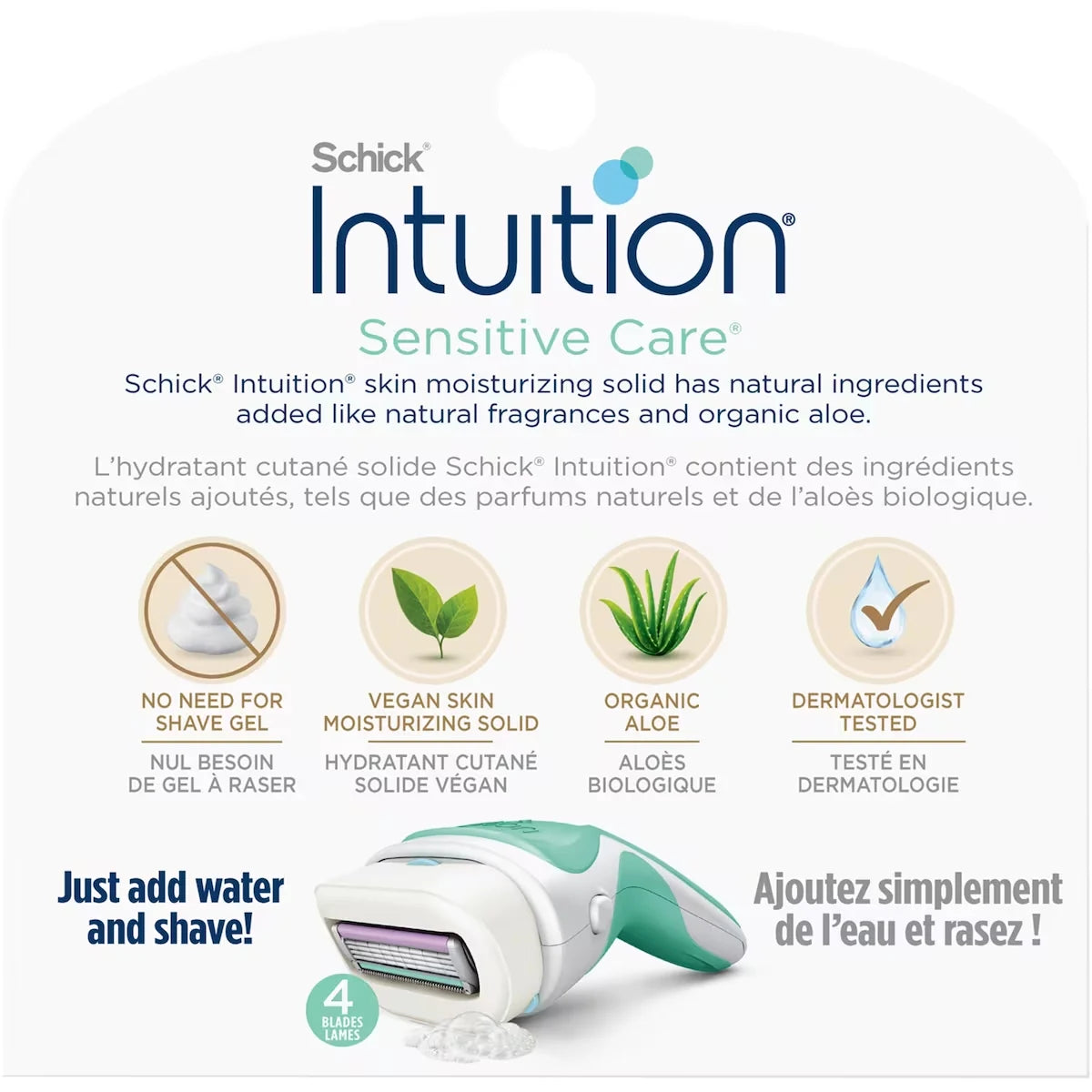 Schick Intuition Naturals Sensitive Care Womens Razor Refills with Vitamin E & Aloe product detail