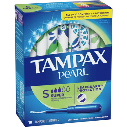 Tampax Pearl Tampons Super Absorbency, 18 Count product detail