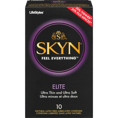 Skyn Elite 10 Natural Latex Free Lubricated Condoms front package