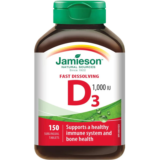 Jamieson Vitamin D 1, 000 IU Fast Dissolving Sublingual Tablets product image