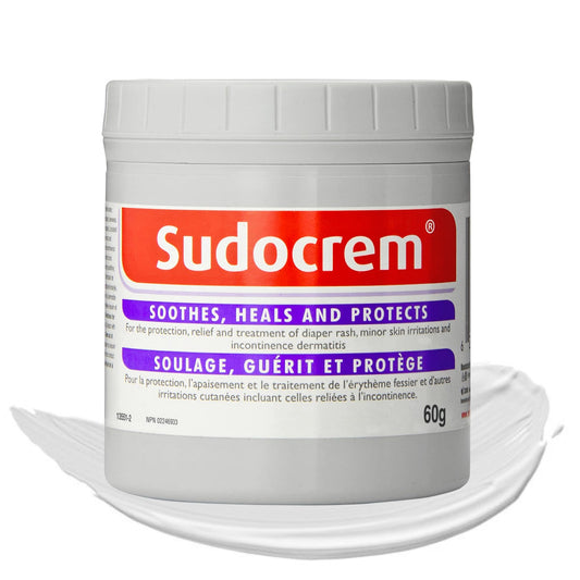 Sudocrem - Crème pour le change pour bébé, apaise, guérit et protège, soulage et traite l'érythème fessier, crème à l'oxyde de zinc - 60g