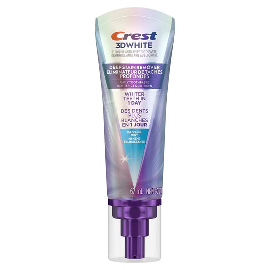 Crest Toothpaste 3DWhite Deep Stain Remover Dazzling Mint front package