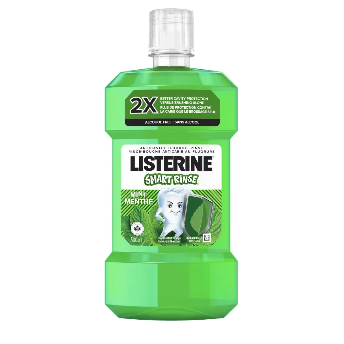 Listerine Smart Rinse Kids Mouthwash, Mint, Alcohol-Free, 500 mL product image