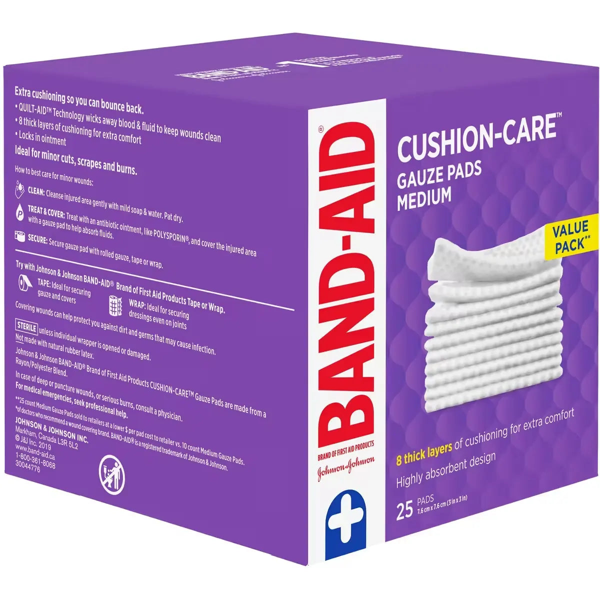 Band-Aid CUSHION-CARE Medium Gauze Pads, 3 Inches by 3 Inches Value Pack product detail