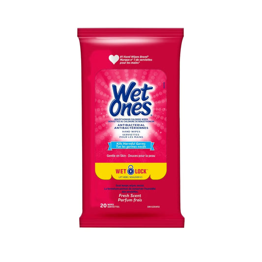 Wet Ones Antibacterial Wipes, Fresh Scent, Hand Wet Wipes front package