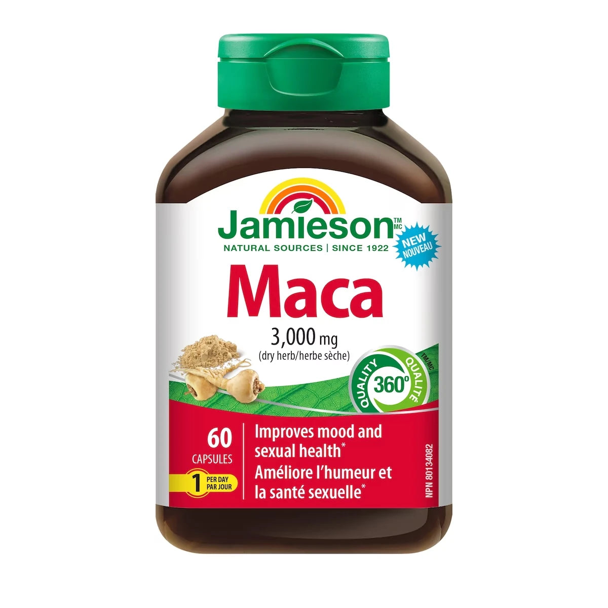 Jamieson Maca 3,000 mg, 60 Capsules front package