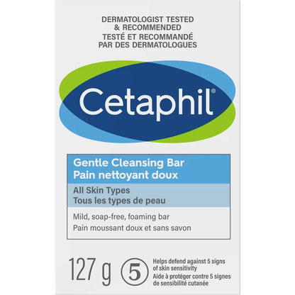 Cetaphil Gentle Cleansing Bar Sensitive Skin Daily Face & Body Wash front package