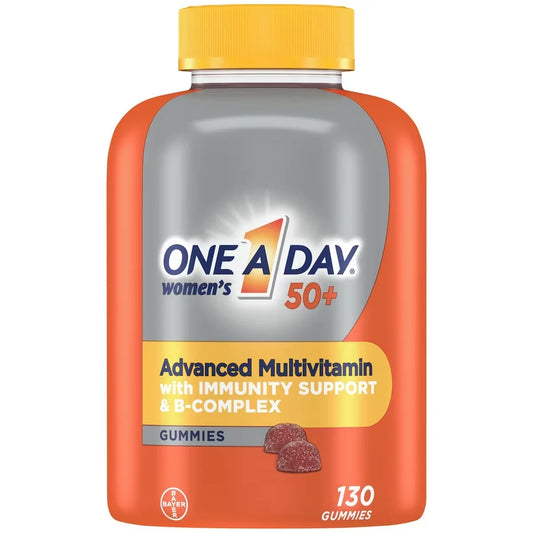 One A Day Women 50 Plus Multivitamin Gummies- Advanced Multivitamin Gummy with Immunity Support & B-Complex, 130 gummies product package