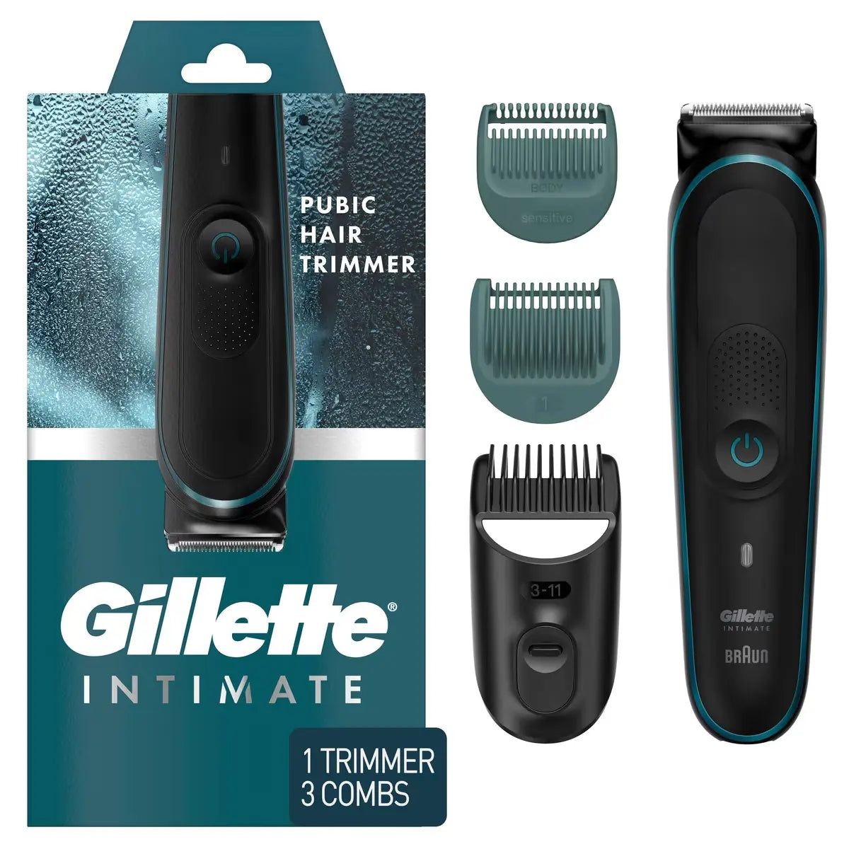 Gillette Intimate Men’s Pubic Hair Trimmer front package
